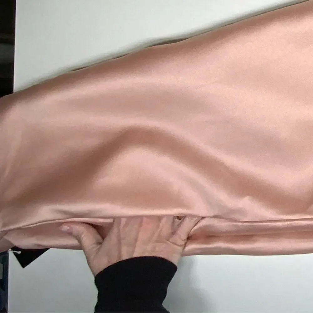 NWT | Alfred Sung | Sateen Twill Dress V-Neck w/ Pockets | Toasted Sugar | 2 - Picture 12 of 13